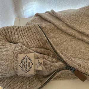 St. John's Bay Men's Beige Zip-Up Sweater